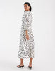 ONLY belt detail maxi dress in white polka dot print