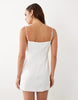 Mango starring Hailey Bieber square neck strappy mini dress in white