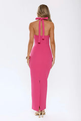 Essential Edit Halter Maxi Dress Hot Pink