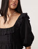 Miss Selfridge broderie ruffle milkmaid dress in black