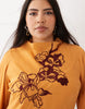Curve textured embroidered maxi dress in orange