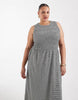 ONLY Curve smock midaxi dress in black gingham