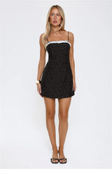 Dotted Luxe Mini Dress Black