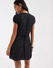 Hollister v neck mini dress in black polka dot