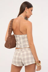 Lioness Afterglow Mini Short Smoke Plaid