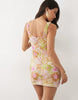 River Island sequined floral mini dress in multicolor