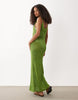 slub stitch beaded maxi dress in sage