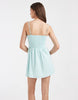 Hollister strappy button front mini dress in light blue