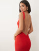 I.AM.GIA Luminara fine knit sleeveless open back maxi dress in red