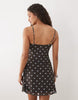 cami mesh mini dress in chocolate polka dot