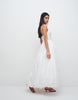 Kaiia exclusive bandeau volume puffball thigh split maxi dress in white