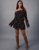 Motel Nisha off shoulder floaty mini dress in bronze