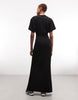 Weekday cinched waist jersey maxi dress in black