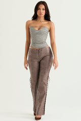 smoke lace up corset