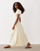 ruched front midi tea dress in buttermilk