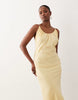 Petite scoop neck bias cut midaxi dress in buttermilk