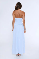 Hour Whispers Strapless Maxi Dress Blue