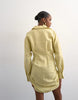 Topshop gathered skirt mini shirt dress in yellow