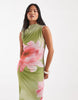 Vero Moda Petite sleeveless ruched detail maxi dress in large scale floral print
