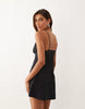 Good American sculpting cami mini dress in black polka dot