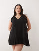 Esmée Curve tie strap mini beach dress in black