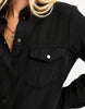 Vero Moda button up shirt mini dress in black