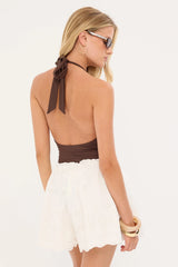 Perfect Stranger Sammy Broderie Shorts White