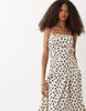 Brave Soul strappy polka dot midi dress with drop waist in cream