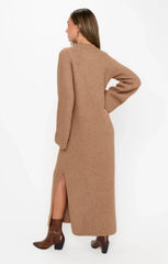 Lorraine Maxi Sweater Dress ~ Maple Brown Knit
