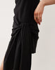 cotton-linen blend sarong wrap mini sundress in black