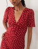 Nobody's Child Faith v-neck flutter sleeve midi dress in red floral