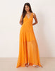 cami chiffon maxi dress in bright orange