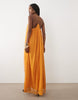 Mango flowy maxi dress in bright orange