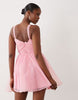 ASOS LUXE chiffon bow detail mini dress in bubblegum pink