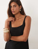 Mango cut out midaxi dress in black