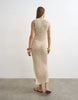 Topshop knit low scoop crochet maxi dress in neutral stone