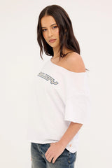 Rusty New But Old Off Shoulder Tee Vintage White