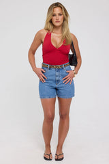 Lee High Moms Denim Short Bold Blue