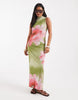 Vero Moda Petite sleeveless ruched detail maxi dress in large scale floral print