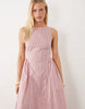 Brave Soul structured midi dress in pink & red stripes