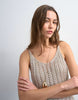 Topshop knit metallic crochet mini dress in gold