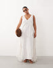 ARRANGE Curve broderie tiered maxi dress in White
