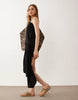 cotton-linen blend sarong wrap mini sundress in black
