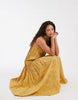 & Other Stories drop waist maxi dress with pleated skirt in yellow print