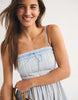 Abercrombie & Fitch bandeau S-line midi dress in blue stripe