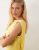 backless detail mesh maxi dress with train sash in lemon