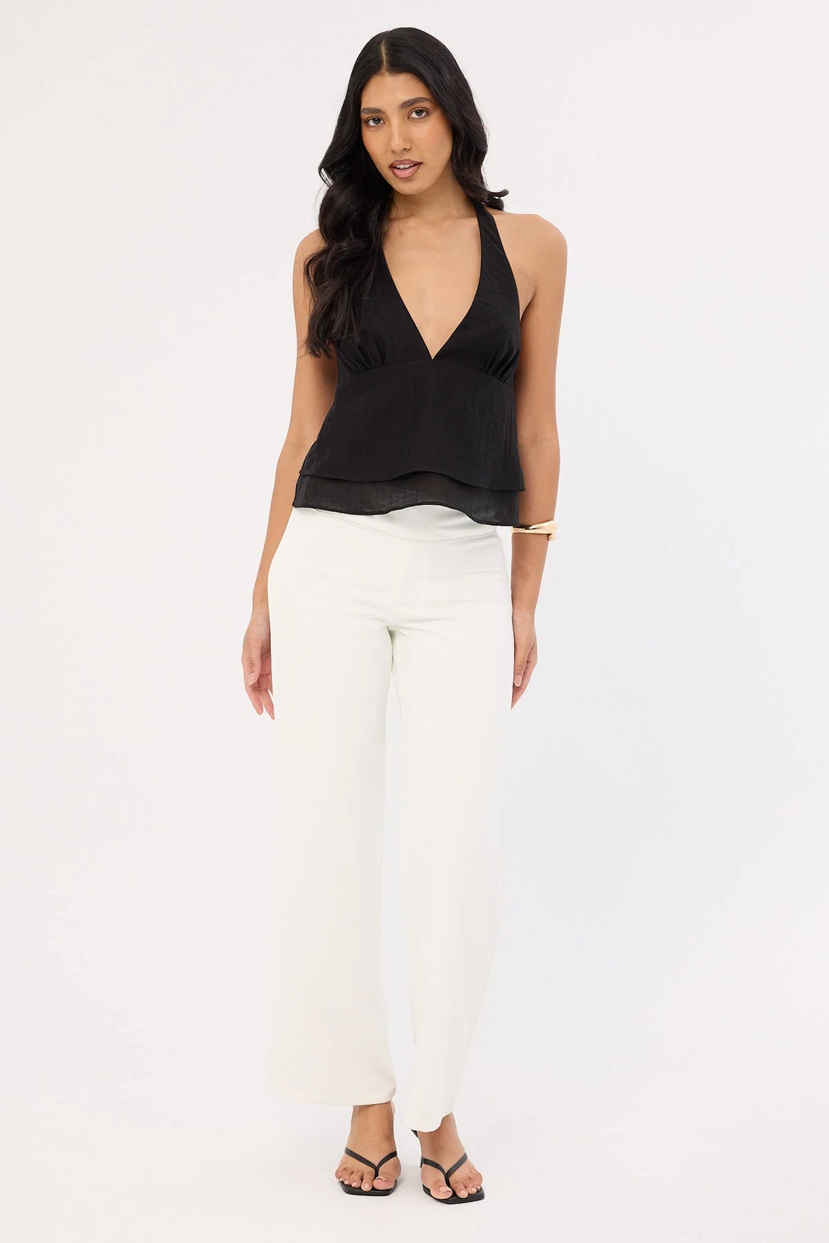 Perfect Stranger EllaMae Ruffle Top Black