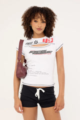 Neovision False Proof Cut Out Baby Tee White