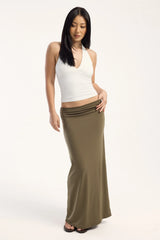 Perfect Stranger Dorian Maxi Skirt Khaki