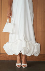 Rebecca Midi Dress ~ White Taffeta